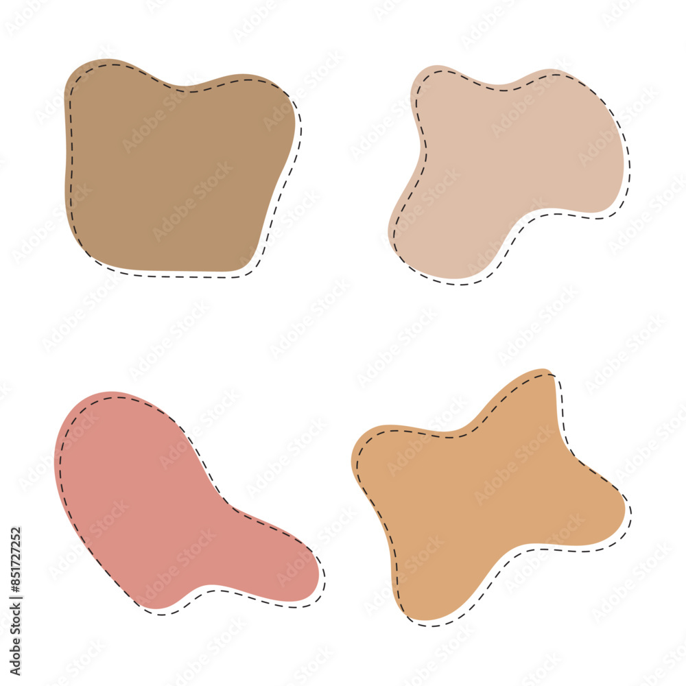 Vector Abstract Shapes With Dotted Line Vector Abstract Shapes With Dotted Line
