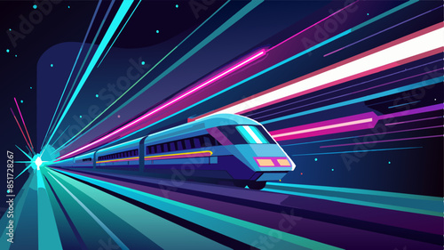 Laser beams luminous abstract sparkling isolated on a transparent background. Trails of light left by acceleration speed motion on night road. Light moving fast train over darkness. 