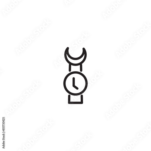 Clock tower mecca icon. Editable icons.