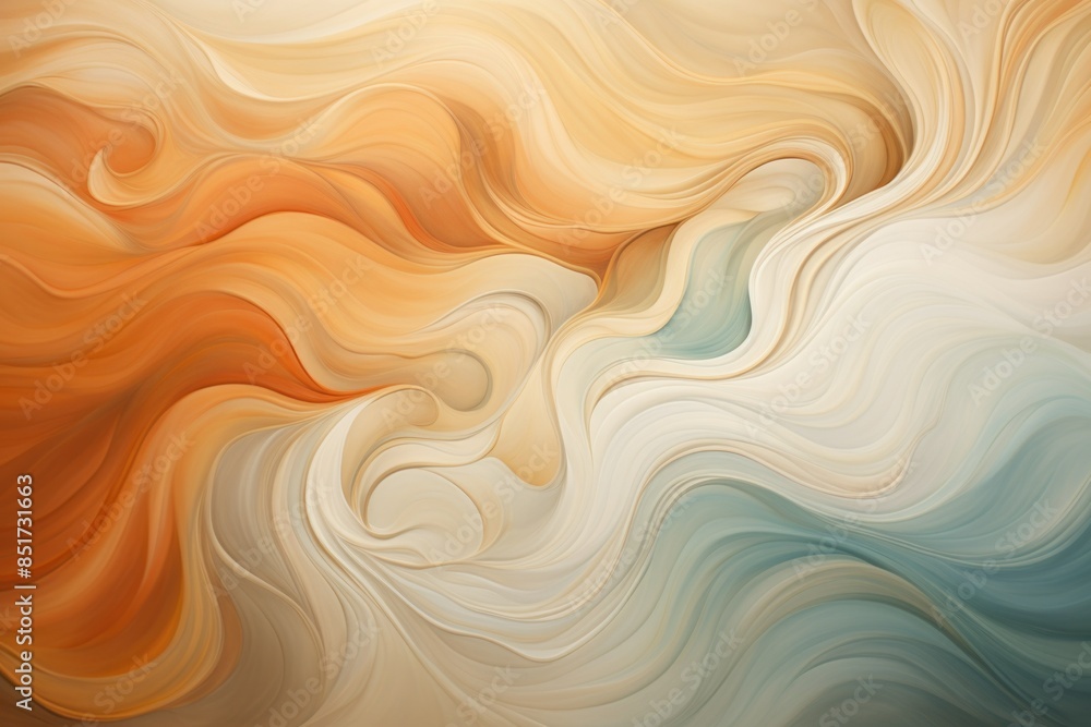 Obraz premium Abstract background with flow wavy lines and curves, pastel colors.