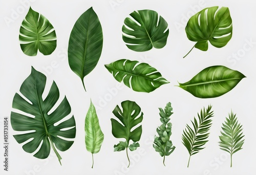 Green Leaves on a clear Background