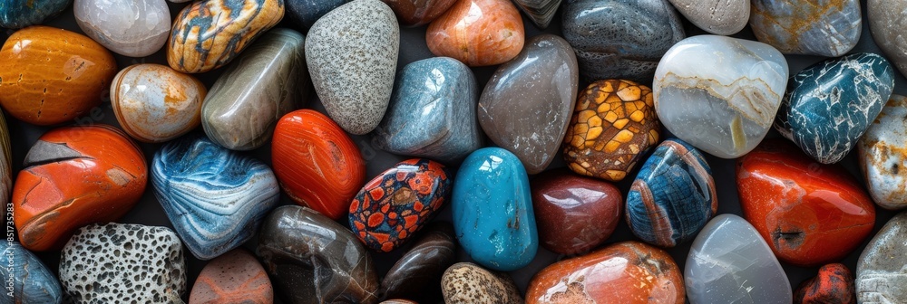 A Colorful Collection of Polished Stones A Colorful Collection of Polished Stones
