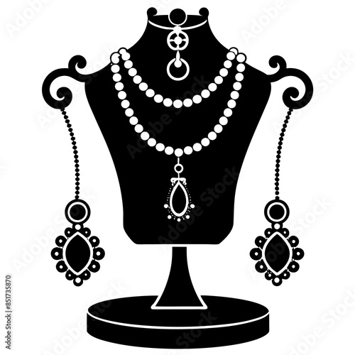 Jewelry stand silhouette vector illustration