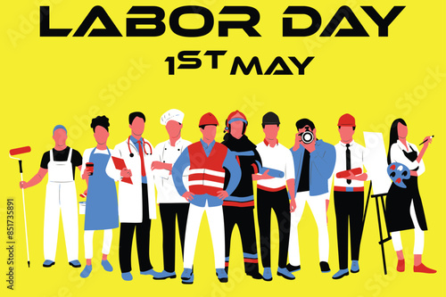 Happy international labor day, vector illustration design, 