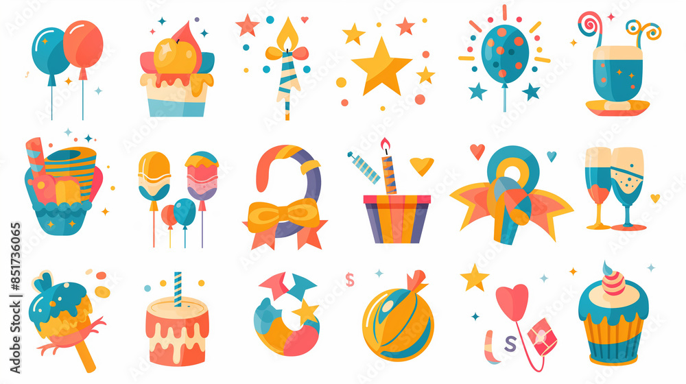 Icons Set for Celebrate good times Icons Set for Celebrate good times
