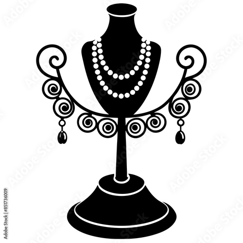 Jewelry stand silhouette vector illustration