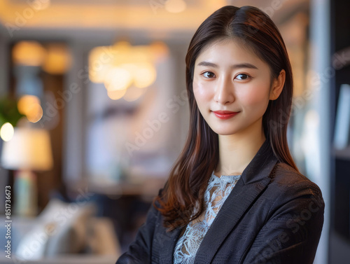 Confident young asian businesswoman portrait. Portrait of a confident young Asian businesswoman in a modern office, exuding professionalism and success. Free Download Confident young asian businesswoman portrait. Portrait of a confident young Asian businesswoman in a modern office, exuding professionalism and success. - GFXLoad