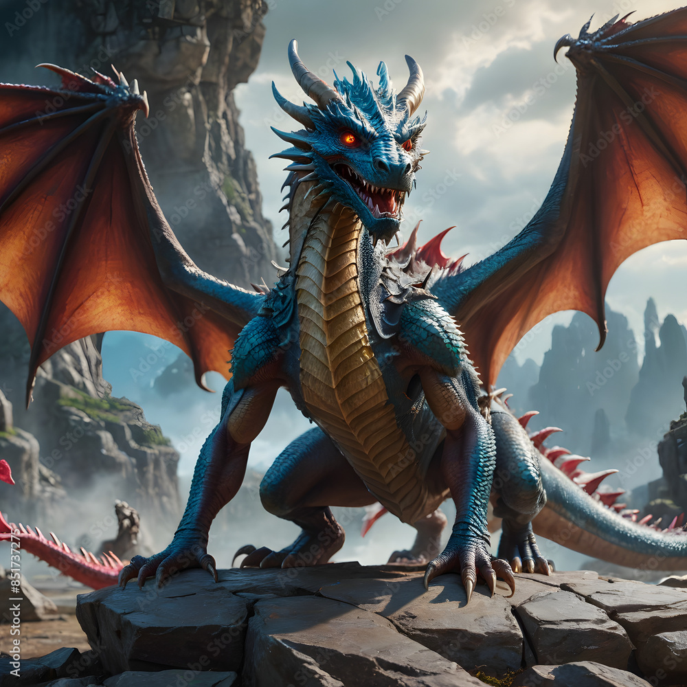Fototapeta premium a dragon while angry
