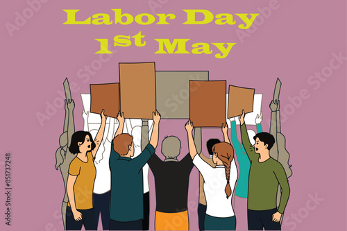 Happy international labor day, vector illustration design, 