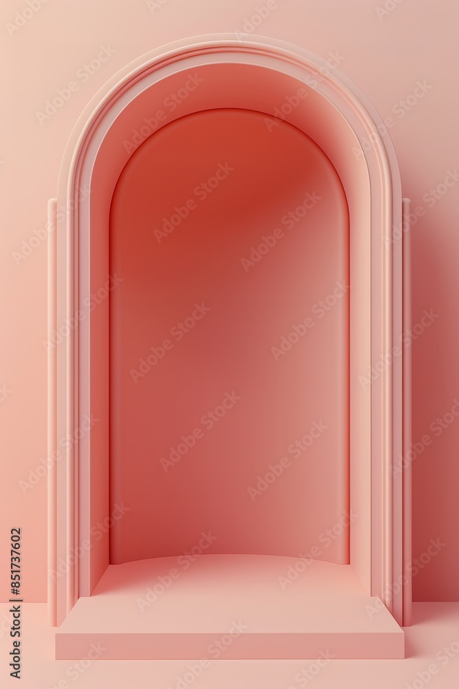 Minimalistic coral arch design on a plain background with copy space. Minimalistic coral arch design on a plain background with copy space.