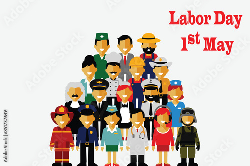 Happy international labor day, vector illustration design, Professional workers labor day cartoons