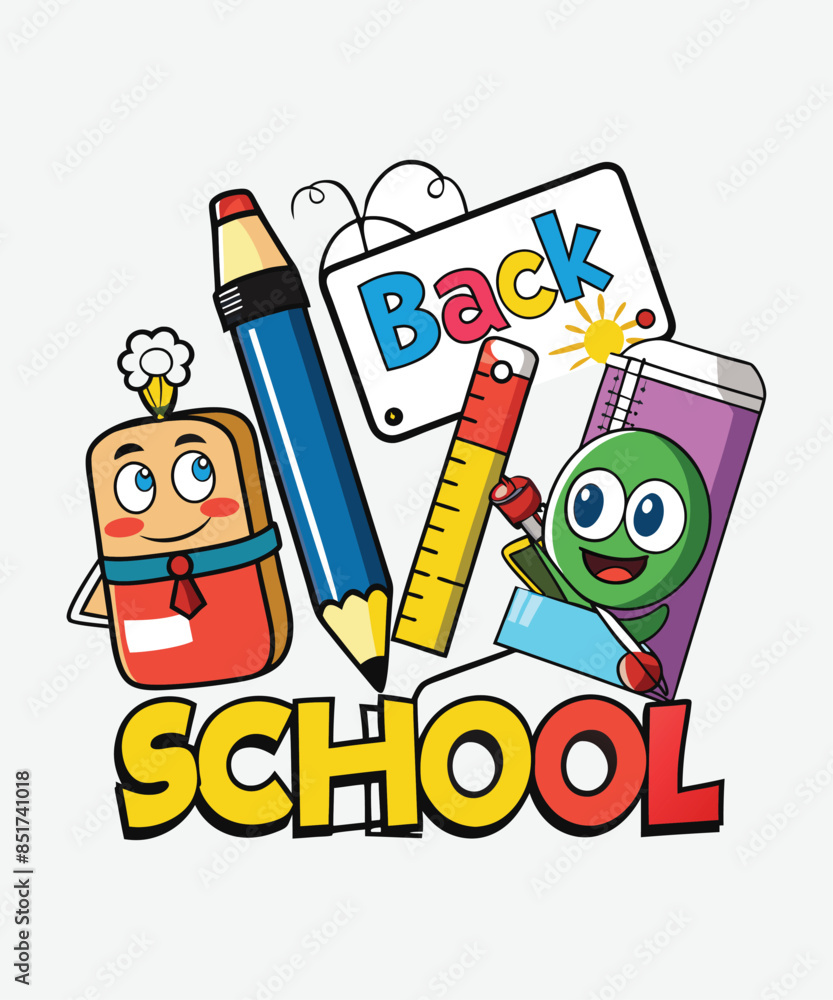 Obraz premium Back to school vector design. Concept of education. 