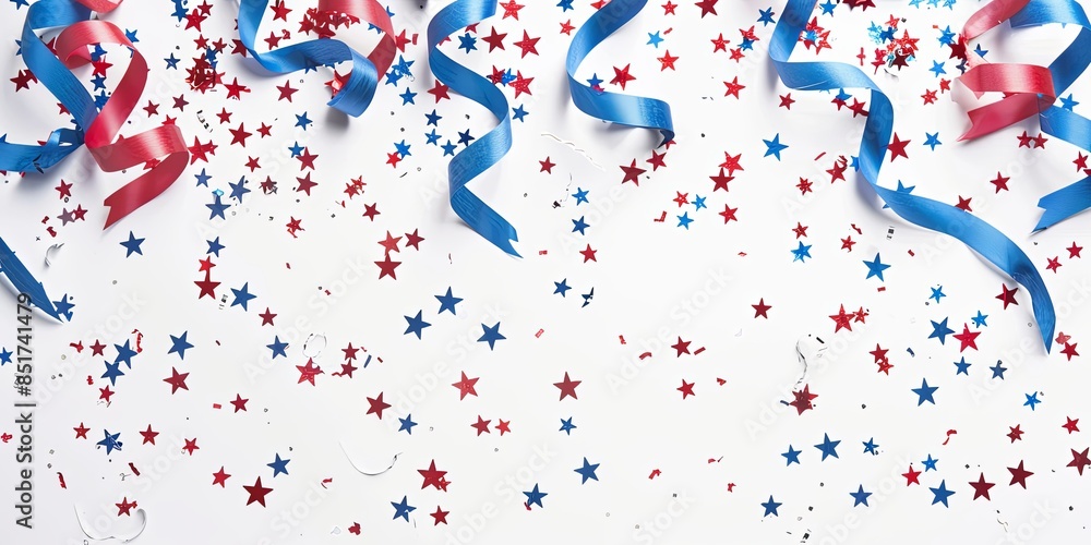 Festive Flowing American Flags with Stars Background Festive Flowing American Flags with Stars Background