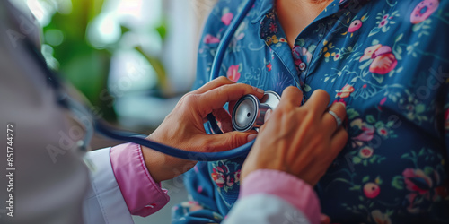  A doctor using a stethoscope photo