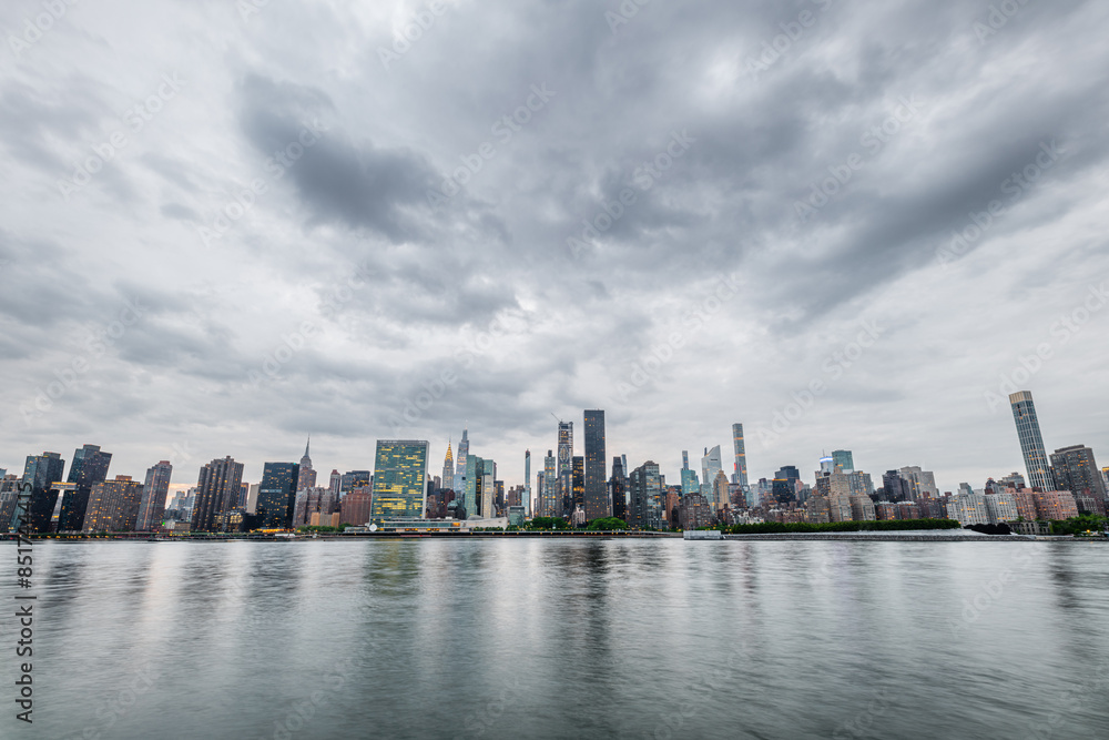 Manhattan skyline view from Gantry Plaza State Park in Long Island City, Queens, New York City. Manhattan skyline view from Gantry Plaza State Park in Long Island City, Queens, New York City.