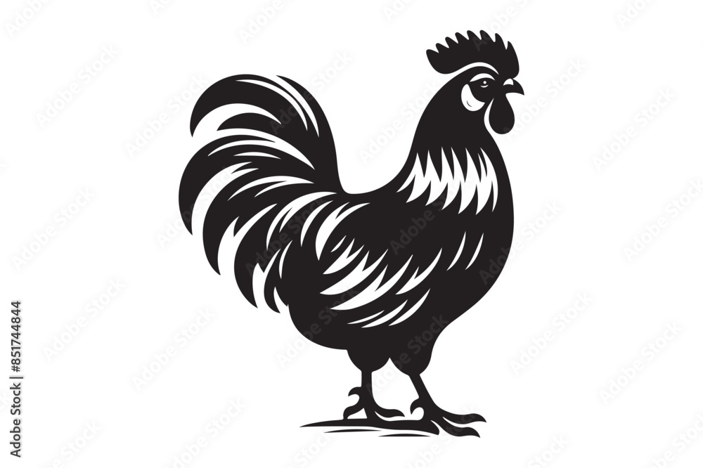 Fototapeta premium Hen silhouette vector isolated on a white background