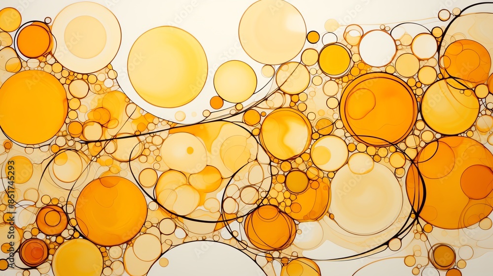 Abstract art with orange bubbles and white background. Abstract art with orange bubbles and white background.