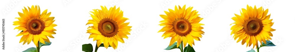 Sunflower isolated on white background. Sun symbol. Flowers yellow, agriculture. Seeds and oil. Flat lay, top view Sunflower isolated on white background. Sun symbol. Flowers yellow, agriculture. Seeds and oil. Flat lay, top view