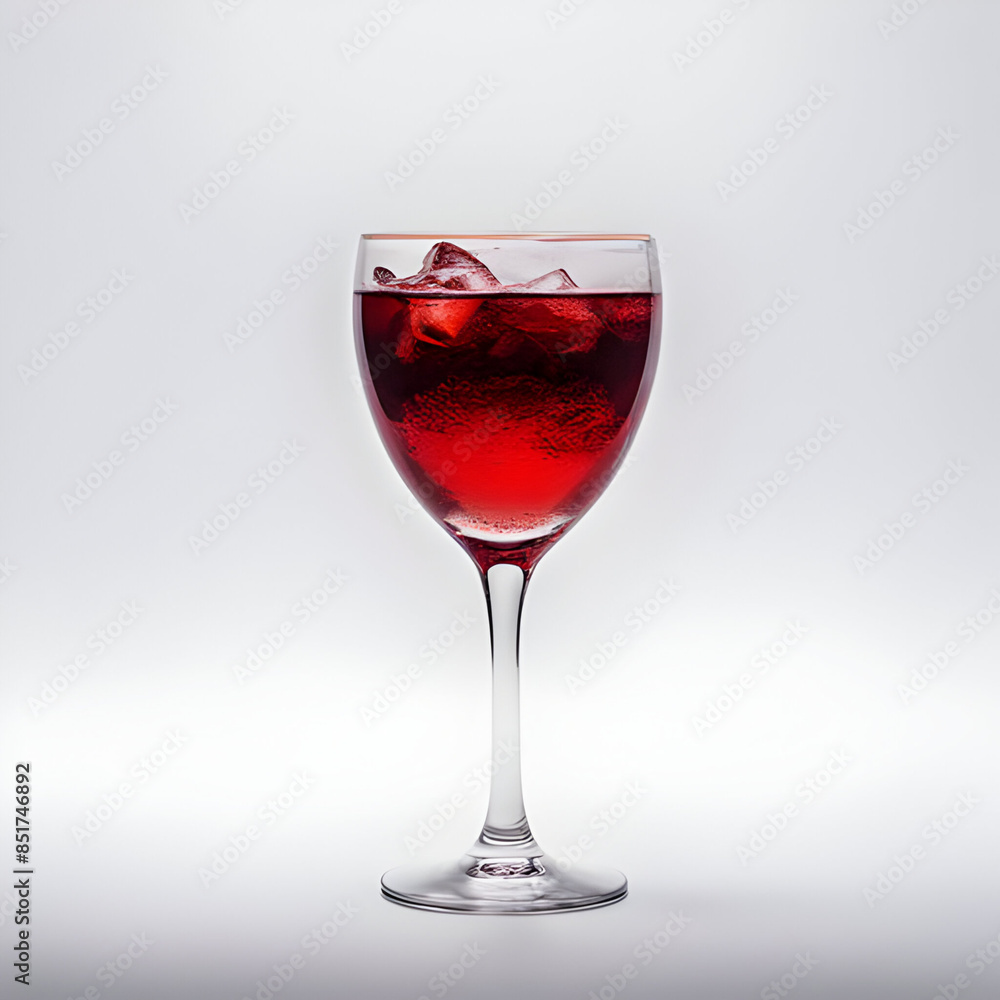 Closeup of red wine in glass elegant refined culinary enjoyment on white background Closeup of red wine in glass elegant refined culinary enjoyment on white background
