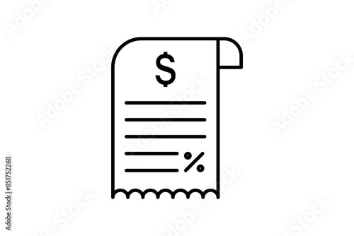 Tax document icon. icon related to accounting. suitable for web site, app, user interfaces, printable etc. line icon style. simple vector design editable