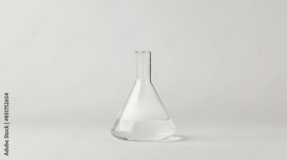 Empty erlenmeyer flask on white background. A stock photo of a clean, empty laboratory Erlenmeyer flask set against a minimalist white background, ideal for science and research-themed visuals. Empty erlenmeyer flask on white background. A stock photo of a clean, empty laboratory Erlenmeyer flask set against a minimalist white background, ideal for science and research-themed visuals.