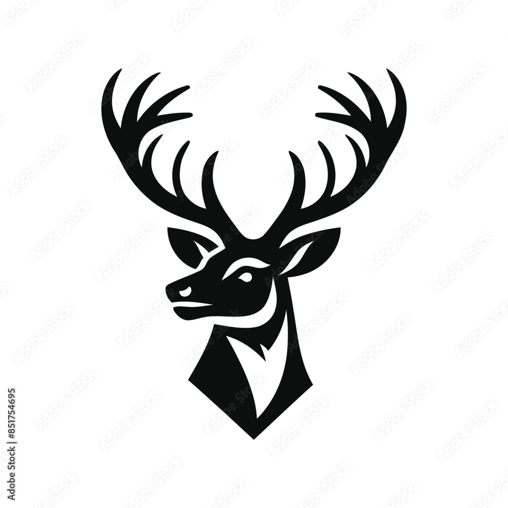 Vector deer head logo silhouette illustration on a isolated background. Vector deer head logo silhouette illustration on a isolated background.