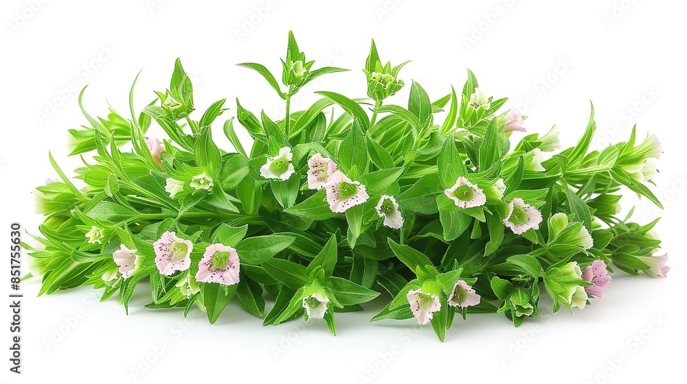 Photo of Mache - Valerianella locusta position center isolate on white background, clear focus, soft lighting Photo of Mache - Valerianella locusta position center isolate on white background, clear focus, soft lighting