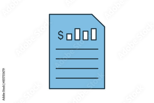 Financial report icon. icon related to accounting. suitable for web site, app, user interfaces, printable etc. flat line icon style. simple vector design editable