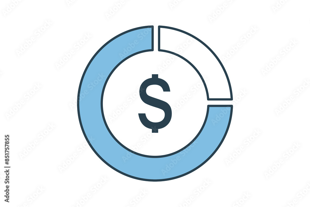 Pie chart icon. icon related to accounting. suitable for web site, app, user interfaces, printable etc. flat line icon style. simple vector design editable Pie chart icon. icon related to accounting. suitable for web site, app, user interfaces, printable etc. flat line icon style. simple vector design editable