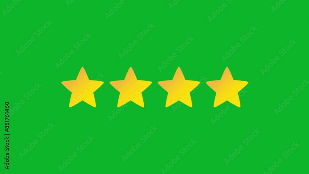 Four star rating. Animation of 4 stars. 4 star ranking. customer satisfaction. Green Screen footage. rating and feedbacks Four star rating. Animation of 4 stars. 4 star ranking. customer satisfaction. Green Screen footage. rating and feedbacks