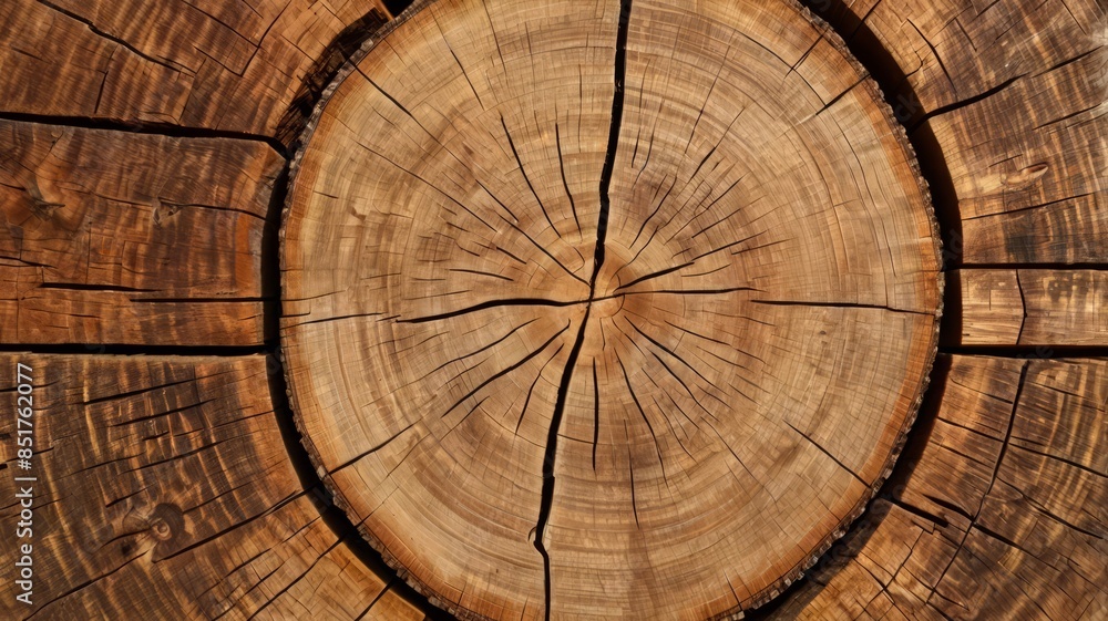 Fototapeta premium round teak wood stump background