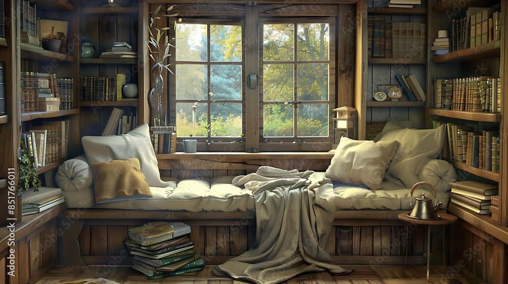 cozy reading nook with a built-in bench under a window cozy reading nook with a built-in bench under a window