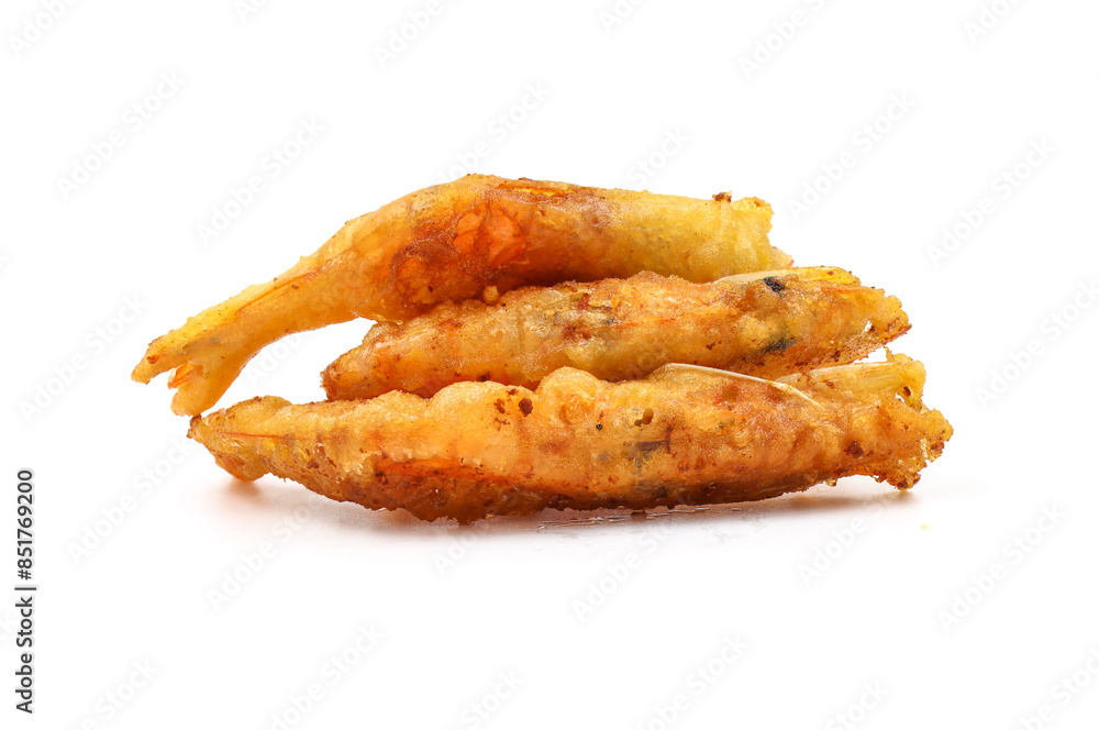 fried shrimp on a white background fried shrimp on a white background