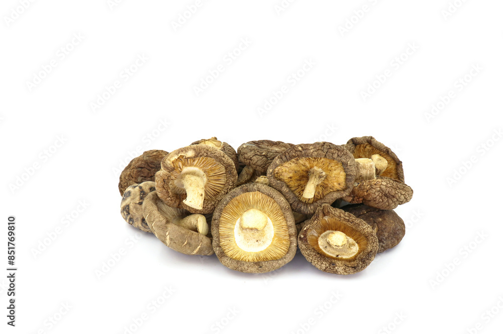 Shiitake mushroom on wooden table Shiitake mushroom on wooden table