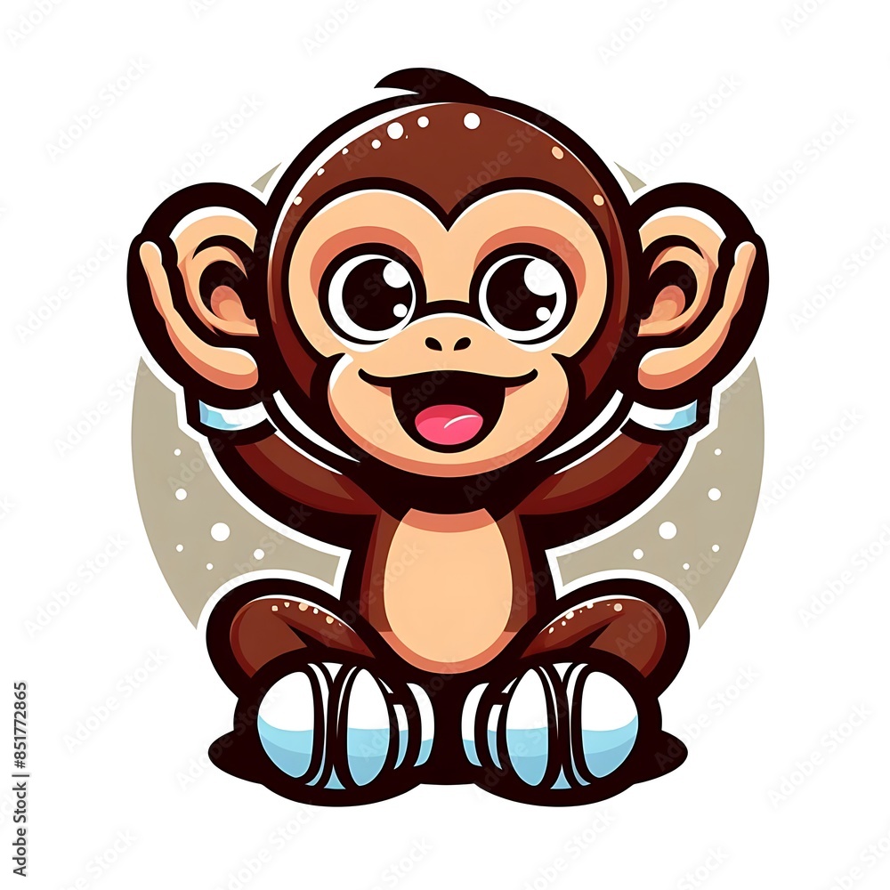 Fototapeta premium A cartoon of a monkey design colours drawing graphic accessible vector eyecatching.
