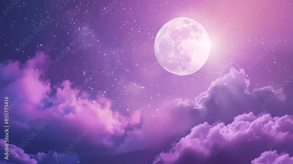 Purple gradient mystical moonlight sky with clouds and stars phone background wallpaper, Purple gradient mystical moonlight sky with clouds and stars phone background wallpaper,