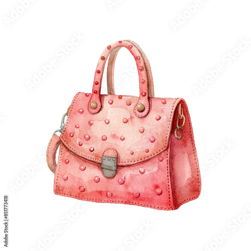 cute hand bag vector illustration in watercolor style