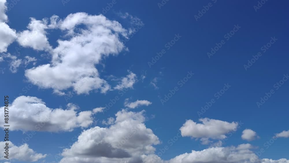 Impressive landscape of the celestial sky with moving cumulus clouds
