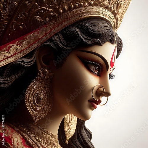 Blessings of Durga: A Vibrant Portrait for the Festival