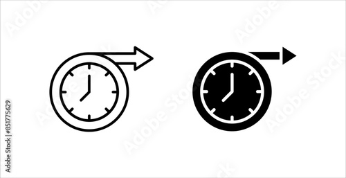 Long term icon set, clock sign, vector illustration on white background, EPS 10.
