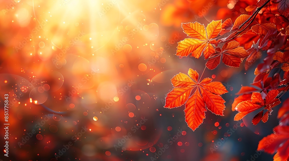 Fall sun rays at the sides, warm and glowing with vibrant colors, pastel art style, blank center for inspirational quotes Fall sun rays at the sides, warm and glowing with vibrant colors, pastel art style, blank center for inspirational quotes