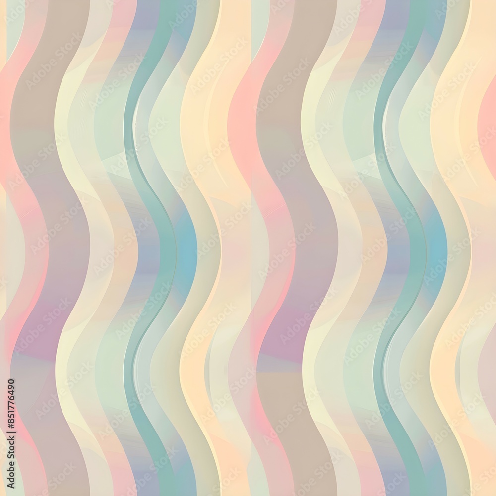 Abstract Seamless Pattern with Wavy Lines and Pastel Colors Abstract Seamless Pattern with Wavy Lines and Pastel Colors