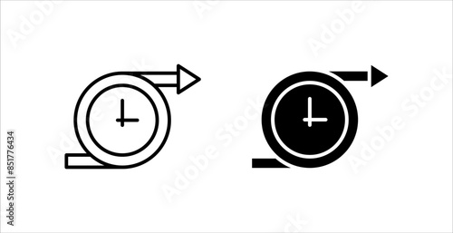 Long term icon set, clock sign, vector illustration on white background, EPS 10.