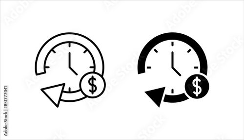 Long term icon set, clock sign, vector illustration on white background, EPS 10.