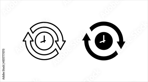 Long term icon set, clock sign, vector illustration on white background, EPS 10.