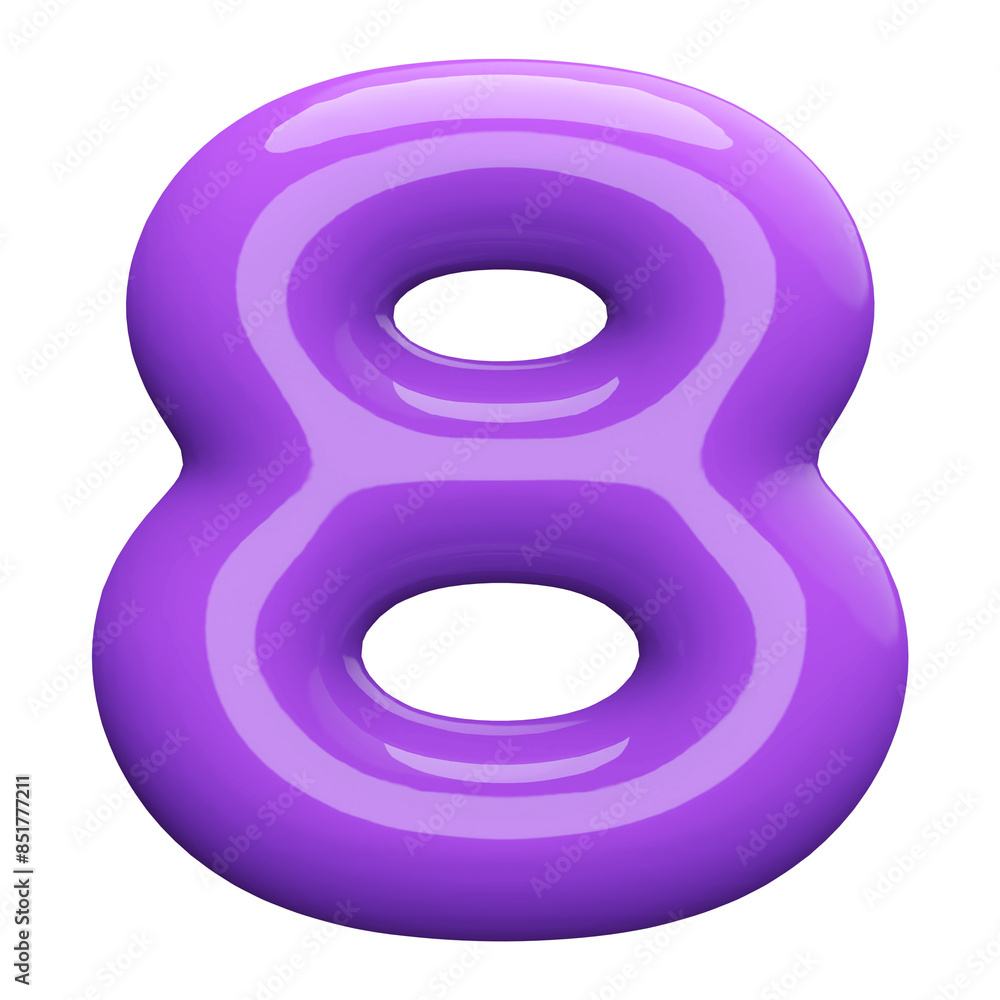 Purple 3D Number 8 Purple 3D Number 8