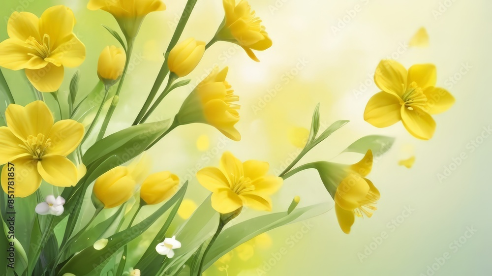 Obraz premium Nature flower background. Cosmos flowers beautiful in the garden. Spring nature freshness and renewal background. Flowering cherry apple tree branch in spring garden with beautiful flower