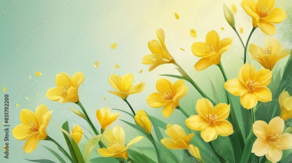Fototapeta premium Nature flower background. Cosmos flowers beautiful in the garden. Spring nature freshness and renewal background. Flowering cherry apple tree branch in spring garden with beautiful flower