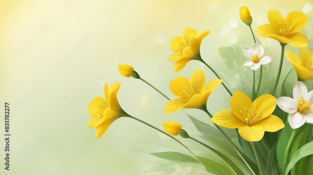 Fototapeta premium Nature flower background. Cosmos flowers beautiful in the garden. Spring nature freshness and renewal background. Flowering cherry apple tree branch in spring garden with beautiful flower