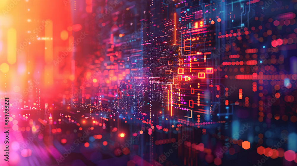 An abstract gradient wallpaper featuring a blend of modern business and technological symbols An abstract gradient wallpaper featuring a blend of modern business and technological symbols
